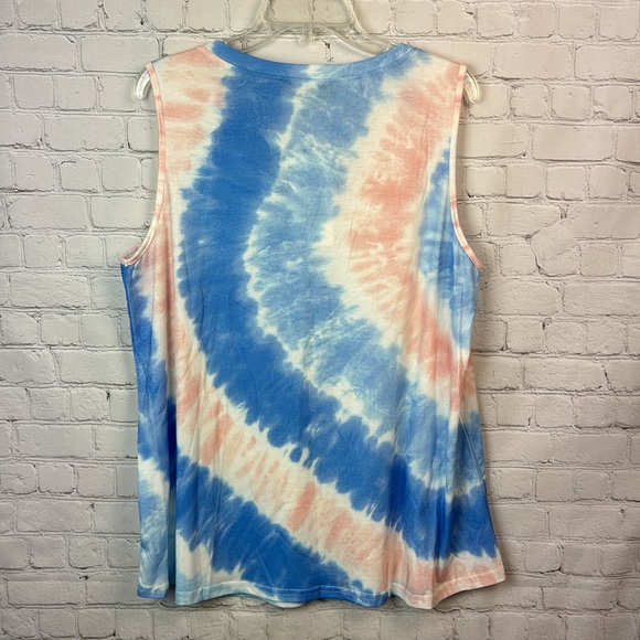 BloomChic Pink & Blue Tie Dye V-Neck Tank Top Plus Size 1X - Picture 5 of 5